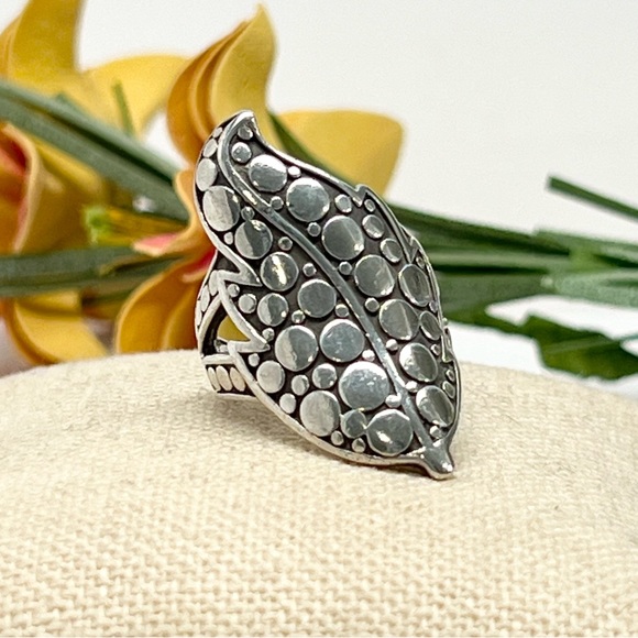 John Hardy .925 Ayu Leaf Dot Ring Size 6 - Picture 1 of 7